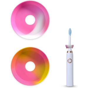 3 x The Drip Dodger Electric Toothbrush Drip Guard (Pack of 2)  Adjustable Silicone Ring to Keep Charging Base Clean  Fits Oral-B, Sonicare & More  Dishwasher-Safe - Stops Paste & Water Mess (Tie-dyed (Two Different Swirls))