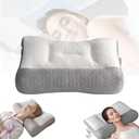 Cervical Neck Support Pillow for Sleeping Strain Relief Ergonomic Memory Pillows for Neck and Shoulder Pain Pain Relief Orthopedic Contourside Sleeper Pillow (Derivative Cotton)