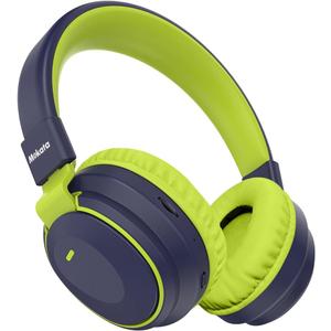 Mokata Kids Headphones Bluetooth 5.3 Wireless Lightweight Fast Charging 68 Hours Play Time Volume Limited 85/94dB Over Ear Foldable with Built-in Mic for Toddler Boy Tablet Pad Deepblue
