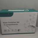 HOMBERKING 8 Pack Glass Meal Prep Containers 3 Compartment, 36oz Glass Food Storage Containers with Lids, Airtight Lunch Bento Boxes, BPA-Free & Leak Proof (8 lids & 8 Container) - Black