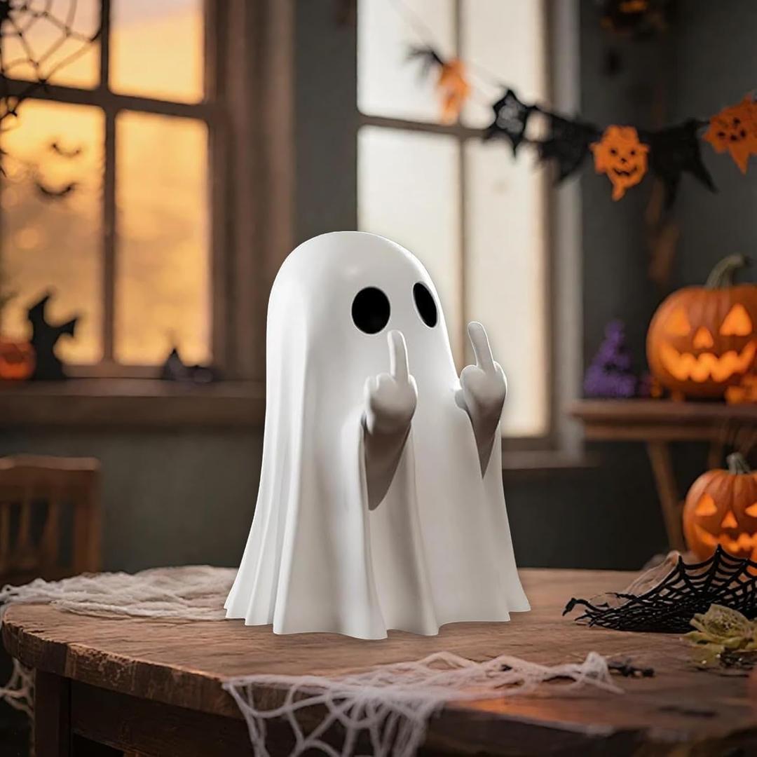 Halloween Decorations Ghost Figurine, Funny Scary Ghost Decorations, Spooky Halloween Home Party Decor Indoor, Cute Ghost Figurines for Home, Office, Desk Decor (A)