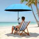 Patio Umbrellas 360 ° Adjustable Beach Chair Umbrella with Clamp UPF 50+ Clip On Chair Umbrella Sun Shade for Outdoor Beach, Patio, Wheelchair, Camping Chairs and Golf Carts