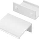 Peaha 10 Pack Kitchen Cabinet Handles 1-5/16 inch White Pulls for Dresser Drawers Door Edge Finger Pull Hardware