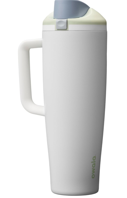Owala FreeSip Tumbler Insulated Stainless Steel Water Bottle with Built-in Straw and Side Handle, For Travel, Work, School, and Sports, 40oz, BPA Free, Leak Proof, Iced Breeze