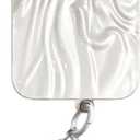 Aaknhen Compatible for iPhone 13 Pro Chain Case with Pearl Strap Aesthetic Water Ripple Curly Wave Shape Soft Silicone Protective Case for Women Girl(iPhone 13 Pro,Wrinkle) White