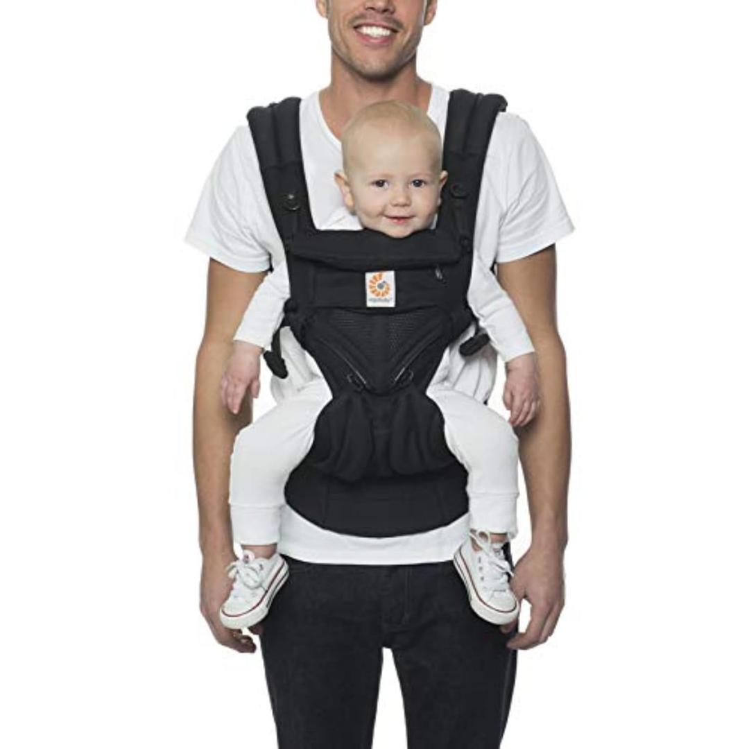 Ergobaby Omni Classic Baby Carrier Newborn to Toddler - Breathable Baby Carriers for Summer - All-Position Carrier with Lumbar Support (7-45 Pounds), Mesh, Onyx Black