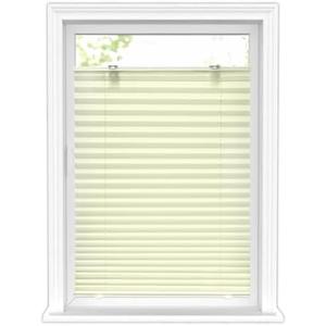 LazBlinds Tool-Free Cordless Pleated Shades with Suction Cups Light Filtering Top Down Bottom Up Pleated Blinds for Window Size 48" W x 64" H, Cream