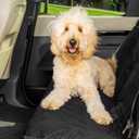 PetSafe Happy Ride Quilted Bench Seat Cover - Long-Lasting Waterproof Padded Backseat Protection with Secure Seatbelt Access - Keeps Leather Seats Clean & Protects from Scratches (Standard, Black)