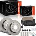 A-Premium 11.81 inch (300mm) Rear Vented Disc Brake Rotors + Ceramic Pads Kit Compatible with Select Ram Models - ProMaster 1500 2014-2020, ProMaster 2500 2014-2020, ProMaster 3500 2014-2020, 6-PC Set