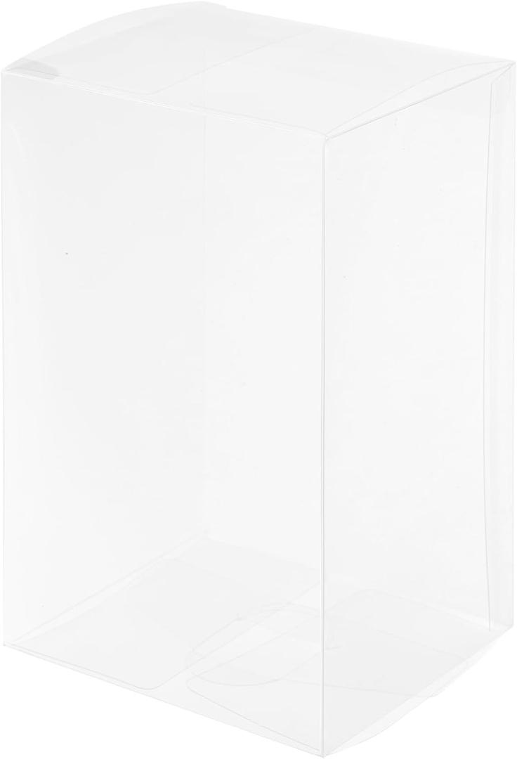 MECCANIXITY Plastic Retail Boxes 3.5"x3.1"x5.9" (90x80x150mm) Gift Box with Protecting Film for Candy, Cookies, Christmas, Wedding, Party Wrapping Clear Pack of 30