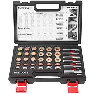 BILITOOLS 84-Piece Oil Pan Drain Plug Thread Repair Kit M13 M15 M17 M20 M22