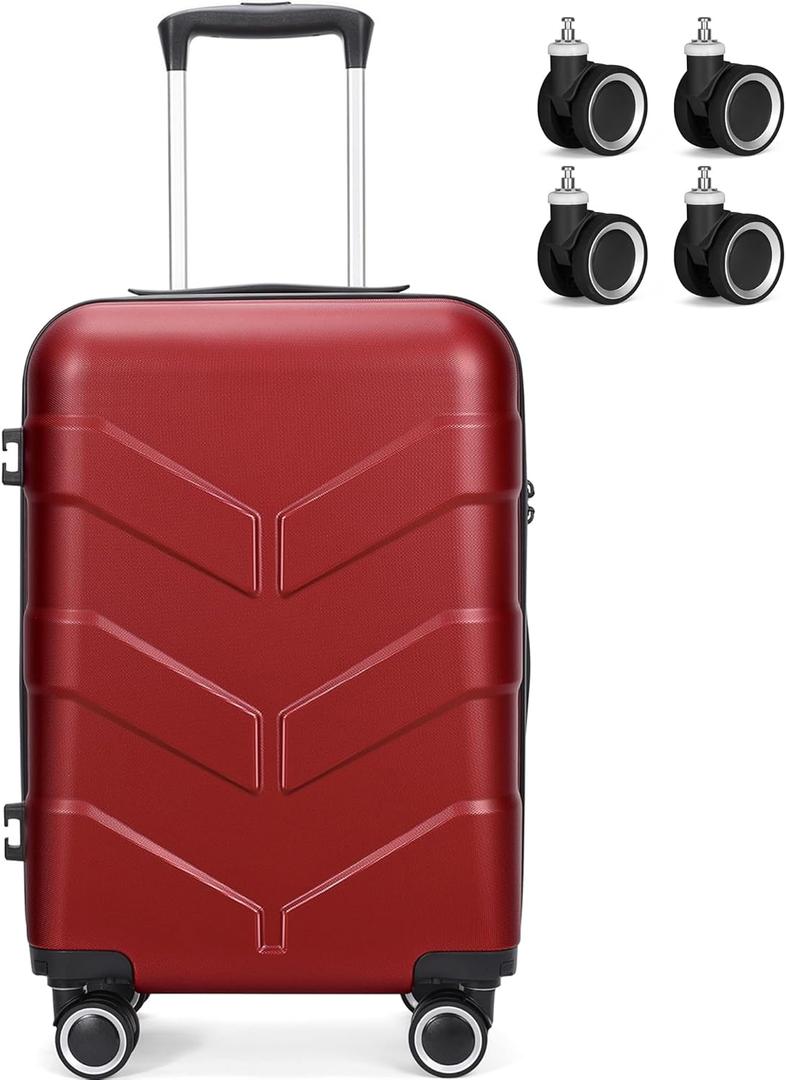 Carry On Luggage Suitcase & Repalcement Luggage Wheels 4 Pcs