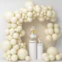 PartyWoo Pearl White Balloons 152 pcs Different Sizes Pack of 18 12 10 5 Inch White Latex Balloon Arch Kit Garland for Wedding Bridal Graduation Baby Shower Birthday Party Decorations Beige