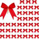 Cindeer 36 Pieces Velvet Bows with Twist Ties 6.3x5.5, Elegant Ribbon Gift Bow for Wrapping Presents, Treat Bags, Wedding Decor, Baby Shower, Bridal Party & DIY Craft Wreath(Red)