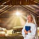 Christmas Nativity Garage Door Cover, 6 x 13 FT Christmas Manger Backdrop Banner The Birth of Christ Hanging Backdrop Decoration for Xmas Holy Night Scene Religious Outdoor Church Party Supllies