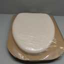 Mayfair Padded Toilet Seat, Cushioned Soft Vinyl over Wood Core Seat, Secure Hinges, Easy Clean, Made in USA, Elongated, Bone