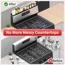 Magnetic Stove Top Shelf, 30 Inch Magnetic Silicone Kitchen Spice Rack for Back of Stove, Over the Stove Top Kitchen Organization, Oven Shelf, Seasoning Organizers, Easy to Clean, Black