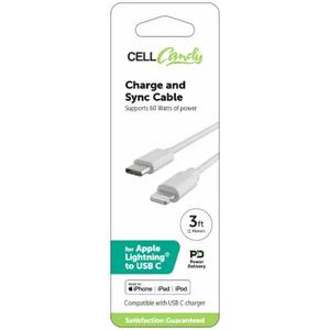 Cell Candy Fast Charge Dual USB Car Charger, and Fast Charge Sync Cable, and Philips Dp to HDMI Adapter, 3 Pack