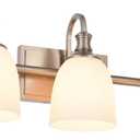 Bathroom Vanity Light Fixtures, Vintage Brushed Nickel 3 Lights Wall Sconce Lighting with Opal Glass Shade, Porch Wall Mount Light Fixture for Bathroom, Mirror Cabinets Hallway Stairs