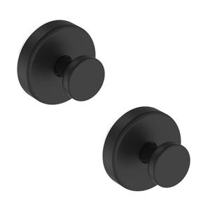 Bntuk Suction Cup Hooks for Shower, Removable Towel Hooks for Bathroom Window Glass Door Wall, Bath Robe Looafh Wreath Hook for Hanging - 2 Pack, Black
