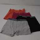 wirarpa Women's Cotton Boxer Briefs Underwear Boy Shorts 3" Inseam 4 Pack Medium, Black/Heather Grey/Orange/Red