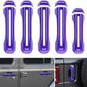 CheroCar Purple Door Handle Cover Trim Tailgate Handle Cover Kit Fit for 2018-2026 Jeep Wrangler JL JLU 4xe & Gladiator JT Sports Sahara Freedom Rubicon 2/4-Door Exterior Accessories