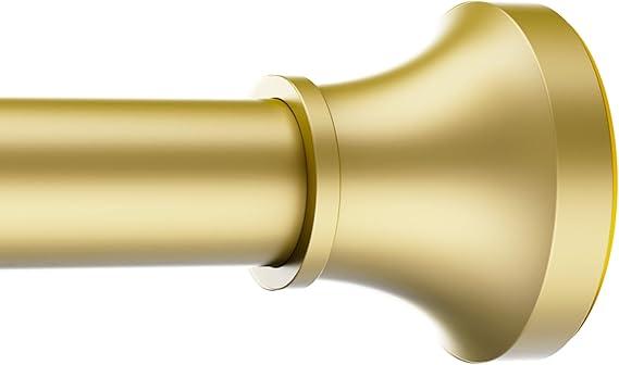 Gold Shower Curtain Rod Spring Tension, Adjustable Stainless Steel Shower Rods for Bathroom Extra Long 1 Inch Diameter, No Drill, Non-Slip, Never Rust,31 to 80 Inch