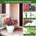 Homsunny Artificial Fake Flowers for Outdoor Spring Decoration, 12 Bundles Faux Plants Silk Daisy Bulk UV Resistant Realistic for Outside Porch Patio Balcony Planter Yard Garden Home Decor(Mixed 2)