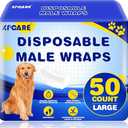 XPCARE 45 Count Disposable Male Dog Diapers, Male Dog Wraps,Super Absorbent Leak-Proof Fit (Large)