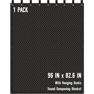 Large Sound Dampening Blanket,96" x 82" Sound Absorbing Studio Blanket,Noise Cancelling Studio Acoustic Blanket Curtain/Light Blocker/Moving Blanket