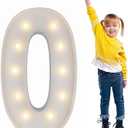 3FT Light Up Numbers Pre-Cut Frame Giant Marquee Numbers 0, Mosaic Numbers for Balloons, 20th 30th 40th 50th 60th Birthday Anniversary Decorations Party Decor