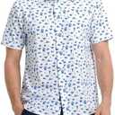 M MAELREG Mens Hawaiian Shirts Short Sleeve Button Down Tropical Beach Floral Solid Print Summer Vacation Mens Casual Shirts, 3XL