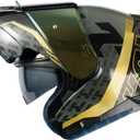 HAX Amatista Modular Flip-Up Dual Visor Motorcycle Helmet - DOT/ECE Approved, Lightweight, Comfortable, and Stylish Helmet for Men and Women (Wind Gold S) (Black, S)