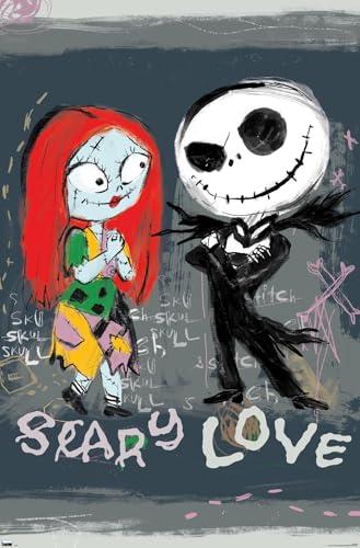 Trends International Disney Tim Burton's The Nightmare Before Christmas - Ink Scary Love Wall Poster, 34L x 22.4W, Unframed Version