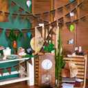 Frienda 5 Pack Brown Wooden Grain Party Decoration Brown Vintage Western Bandana Pennant Banner Garland for Barn Themed Birthday Baby Shower Wild West Farm Camping, 10.8 x 7.5 Inch