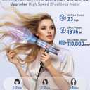 FMZ Professional Ionic Hair Blow Dryer Smart Display with Diffuser, 1875W High Speed Powerful BLDC Motor for Fast Drying, Mini Portable Lightweight Quiet, Curly Hairdryer for Men Women Salon Travel