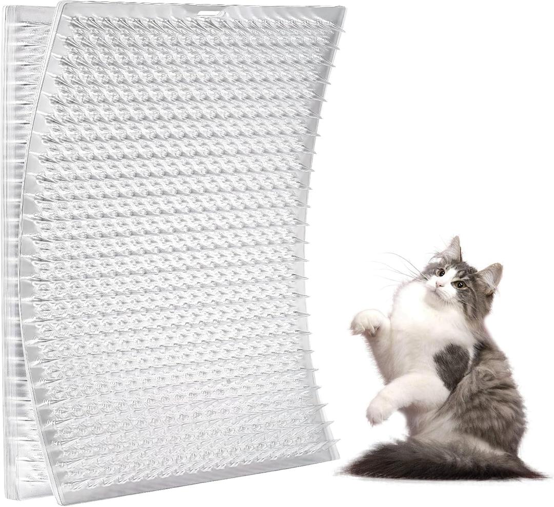 Zipcase 8 Pack Scat Mat for Cats - 13 x 16 Inch Updated Dual Length Cat Deterrent Mat with Narrower & Denser Spikes, More Effective for Indoor & Outdoor Humane Cat Repellent Fence