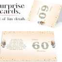 3 x 60th Birthday Card Gift for Women Men, Happy 60th Birthday Diamond Card Decorations, Funny 60 Years Old Birthday Gift for Husband Wife Mom Dad Sister Friends