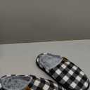 ONCAI Men's House Slippers Memory Foam Slip-On Warm Cozy Scuff Home Bedroom Shoes with Indoor/Outdoor Rubber Soles US Size 7 Plush Black/White