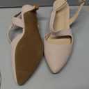 Hehainom Girls Dress Shoes Kitten Heels Sandals Little Big Kids Pointed Toe Sling back Wedding Party Pumps Shoes (Nudenubuck)