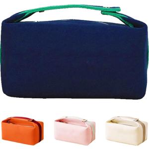 Fammart Travel Makeup Bag, Waterproof Canvas Cosmetic Bag Make Up Organizer Case for Women, Large Toiletry Bag Skincare Pouch for Toiletries Accessories Brushes