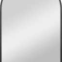 MCS Master & Co. Modern Metal Large Wall Mirror, Minimalist Home Decor Arch Mirror for Living Room, Bedroom, or Bathroom, 20 by 34 Inch, Black