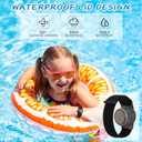 Waterproof Bracelet for Airtag (Gen 1 & 2) Kids 2 Pack, Soft Nylon Hidden Air Tag Wristband Full Cover Lightweight GPS Holder Compatible with Apple AirTag Band for Toddler Child (Black & Blue)