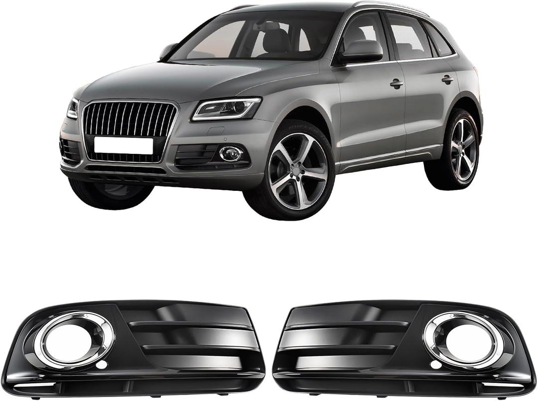 GearUp 1 Pair Front Driving Fog Light Bezel Cover for Audi Q5 2013-2016 Replaces 8R0807682J, 8R0807681M