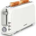 SEEDEEM 2 Slice Slim Toaster, Single 10" Long Slot Toaster Fits Bagels & Artisan Bread, 6 Shade Settings, Cancel/Reheat/Defrost, Removable Crumb Tray, Auto Shut-Off, White (3.54 x 14.37 x 6.89 inches)