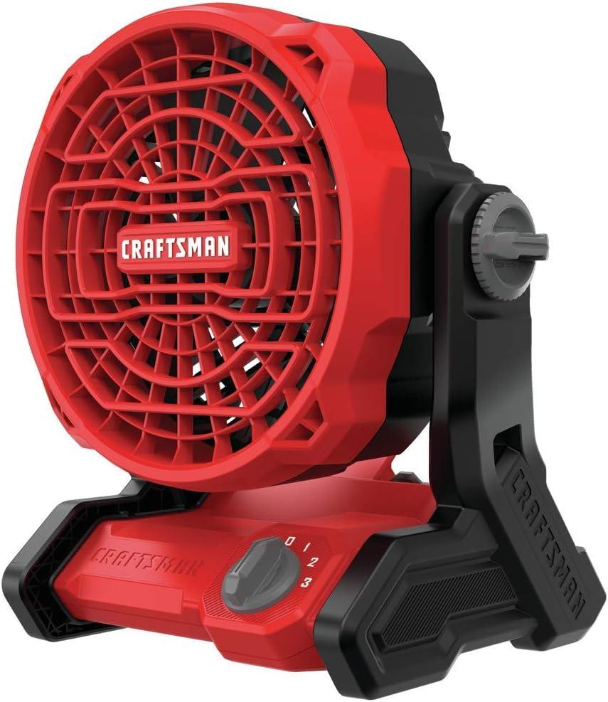 CRAFTSMAN 20V MAX* Cordless Fan, Tool Only (CMCE001B), Red, 12.1 x 9.3 x 13.5 inches