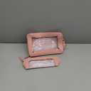 LETGO 2Pack Clear Makeup Bags, TSA Approved Toiletry Bag with Zipper, Clear Makeup Organizer Fit Carry-on Travel Pink Car Accessories Essentials for Women(2Pack-Pink Set)