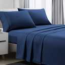 ARTALL Full Sheets Set - Full Bed Sheets - 4pcs Sheets with 12-Inch Deep Pockets - Soft & Breathable 100% Polyester Bedding Sheets & Pillowcases - Navy Blue
