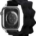 ULTIMAL Band Compatible with Apple Watch Band 42mm/40mm/41mm/38mm, Fits iWatch Series 11/10/9/8/7/6/5/4/SE/SE2/SE3, Stretchy Nylon Braided ElasticS,Black