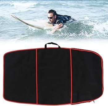 Surfboard Bag, 48x28 Inch Durable Polyester Bodyboard Carry Bag with Side Handle, Double Zipper & External Pocket, Suitable for Surfboard, Boogie Board, Red Stripe